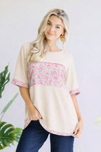 Load image into Gallery viewer, Cream Bloom Contrast Tee