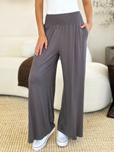 Load image into Gallery viewer, Keep It Simple Smocked Wide Waistband Wide Leg Pants (multiple color options)