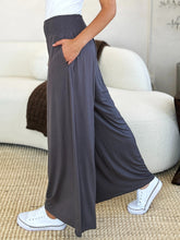 Load image into Gallery viewer, Keep It Simple Smocked Wide Waistband Wide Leg Pants (multiple color options)