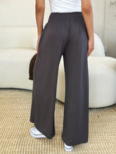 Load image into Gallery viewer, Keep It Simple Smocked Wide Waistband Wide Leg Pants (multiple color options)