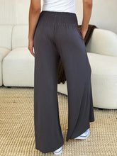 Load image into Gallery viewer, Keep It Simple Smocked Wide Waistband Wide Leg Pants (multiple color options)