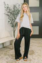 Load image into Gallery viewer, Essential Feeling Straight Leg Lounge Pants in Light in Black