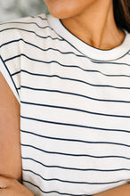 Load image into Gallery viewer, Everything In Between Striped Cap Sleeve Tee