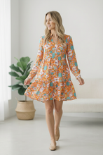 Load image into Gallery viewer, Tangerine Dreaming Floral Dress
