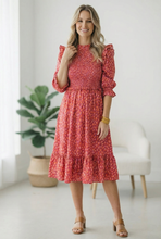 Load image into Gallery viewer, Be My Spring Sweetie Tomato Animal Smocked Dress