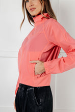 Load image into Gallery viewer, Fit Happens Nylon Tennis Jacket in Coral Rose
