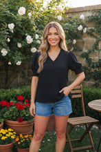 Load image into Gallery viewer, Bloom & Unwind Black Puff Sleeve Top