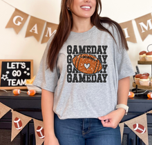 Load image into Gallery viewer, GAMEDAY Faux Glitter Football Graphic T-Shirt