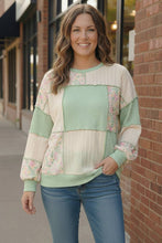 Load image into Gallery viewer, Floral Fields Mint Ribbed Colorblock