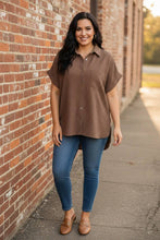 Load image into Gallery viewer, Midtown Chic Airflow Button-Down Shirt in Brown