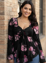 Load image into Gallery viewer, Midnight Garden Tie-Front Top (2 color options)