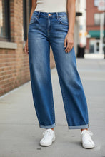 Load image into Gallery viewer, RISEN Mid Rise Barrel Double Roll Up Jeans