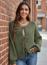 Load image into Gallery viewer, Sweet Haven Tie-Front Long Sleeve Cardigan (multiple color options)
