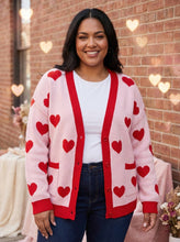 Load image into Gallery viewer, Date Night Darling Button-Up Heart Cardigan (multiple color options)
