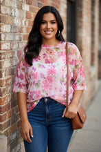 Load image into Gallery viewer, Petals & Poetry Boxy Mesh Top