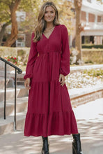 Load image into Gallery viewer, The Rowan Tiered Shift Midi Dress