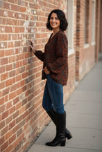 Load image into Gallery viewer, Tangerine Blooms V Neck Blouse