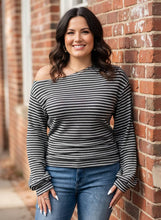 Load image into Gallery viewer, Metropolitan Stripe Off-Shoulder Top