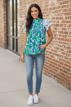 Load image into Gallery viewer, Botanical Breeze Ruffle Blouse