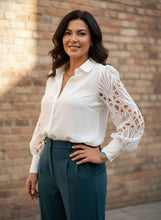 Load image into Gallery viewer, Gilded Cage Lace Sleeve Blouse (2 color options)