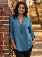 Load image into Gallery viewer, The Polished Poet V-Neck Tunic (multiple color options)