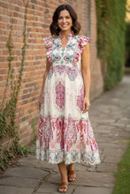 Load image into Gallery viewer, Bohemian Rhapsody Border Print Midi Dress