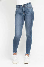 Load image into Gallery viewer, JUDY BLUE High Waist Skinny Jeans with Destroy & Shark Bit Hem