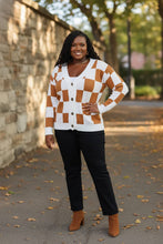 Load image into Gallery viewer, Her Checkered Past Button-Up V-Neck Dropped Shoulder Cardigan