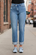 Load image into Gallery viewer, JUDY BLUE High Waist Boyfriend Criss-cross Mild Destroy Jeans