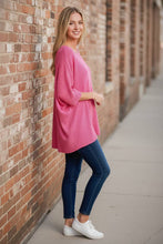 Load image into Gallery viewer, Cozy Cloud Whisper Slouch Tunic in Fuchsia