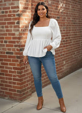 Load image into Gallery viewer, Avenue Elegance Square Neck Peplum Blouse