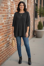 Load image into Gallery viewer, Cozy Cloud Whisper Slouch Tunic in Black