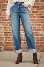 Load image into Gallery viewer, RISEN Slouchy Crop Barrel Cuffed Jeans