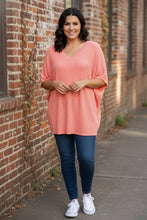 Load image into Gallery viewer, Latte At The Library Batwing Top in Coral