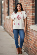 Load image into Gallery viewer, Boho Bloom Linen Blend Top