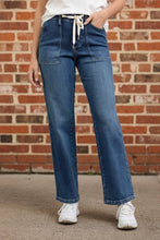 Load image into Gallery viewer, JUDY BLUE Drawstring Straight Jeans with Pockets