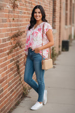 Load image into Gallery viewer, Vivid Valley Floral Print Flutter Sheer Top