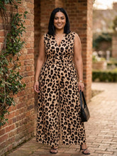 Load image into Gallery viewer, Dinner in Downtown Leopard Print Wide Leg Jumpsuit (multiple color options)