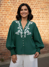 Load image into Gallery viewer, Enchanted Forest Embroidered Blouse (multiple color options)