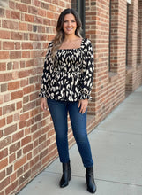 Load image into Gallery viewer, A Moment in Time Smocked Square Neck Blouse (multiple color options)