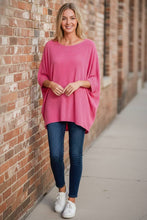 Load image into Gallery viewer, Cozy Cloud Whisper Slouch Tunic in Fuchsia