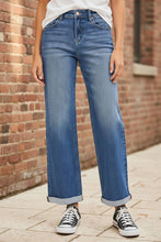 Load image into Gallery viewer, RISEN High Rise Relaxed Fit Ankle Straight Cuff Jeans
