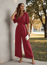 Load image into Gallery viewer, Aria Artisan V-Neck Wide-Leg Jumpsuit (multiple color options)