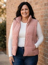 Load image into Gallery viewer, Bistro Cozy Corduroy Puffer Vest (multiple color options)