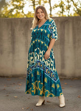 Load image into Gallery viewer, Coastal Mosaic Midi Dress