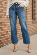 Load image into Gallery viewer, RISEN 4 Way Stretch Mid Rise Barrel Jeans with Patch Pocket Detail