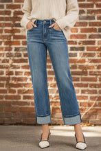 Load image into Gallery viewer, RISEN 4 Way Stretch Slouchy Straight Jeans with Cuffed Hem