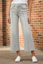 Load image into Gallery viewer, RISEN Tummy Control Mid Rise Crop Wide Pintuck Front Jeans