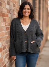 Load image into Gallery viewer, Fireside Cable Knit Cardigan (multiple color options)