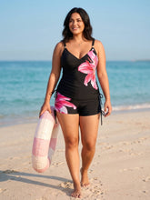 Load image into Gallery viewer, Island Bloom Floral Print Drawstring Tankini Set (multiple color options)